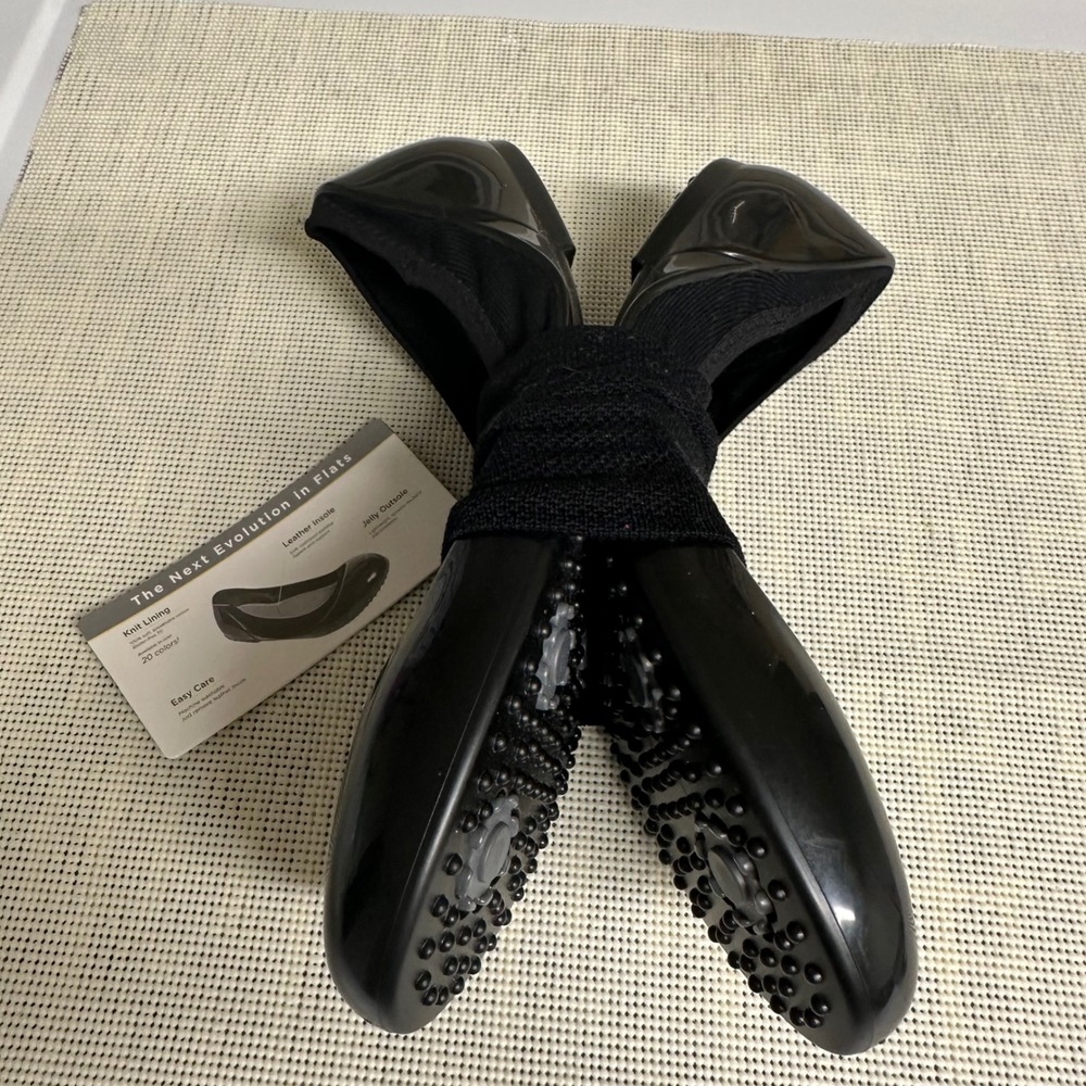 Ja-vie Black Shiny Jelly Comfort Shoes Leather Insole sz 41 New 9.5-10 - Picture 8 of 8